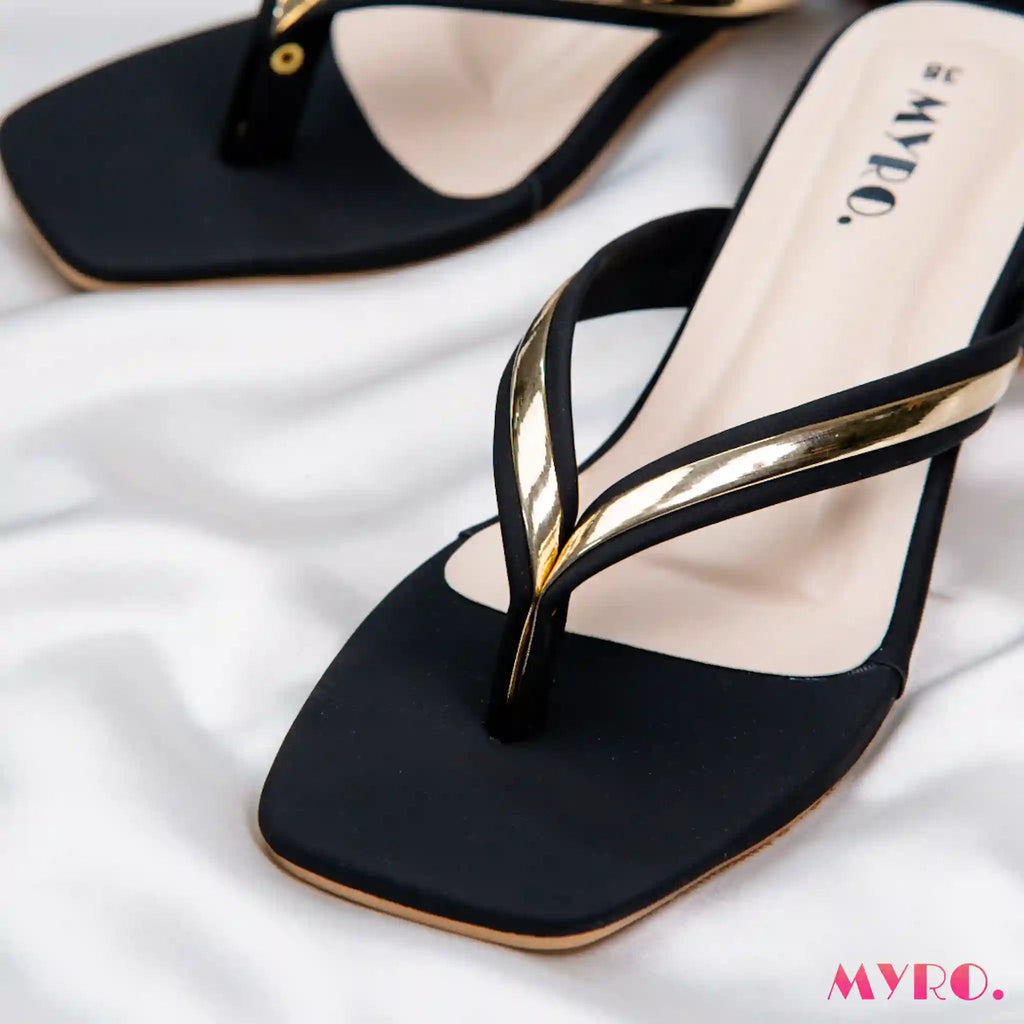 Afra Black Low Heel - MYRO