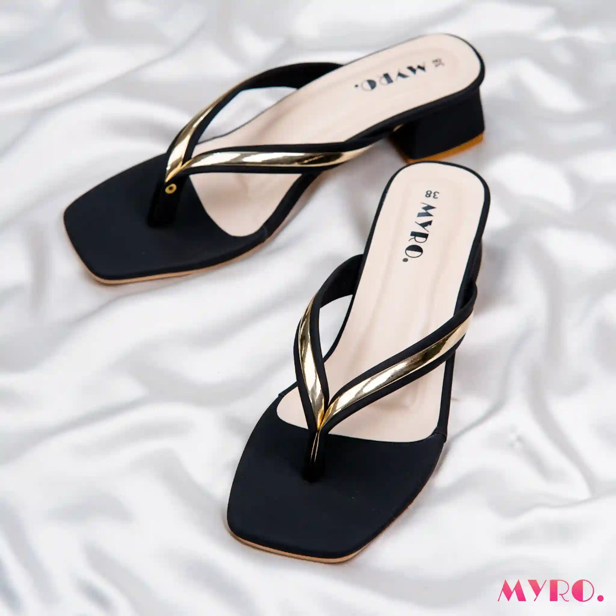 Afra Black Low Heel - MYRO