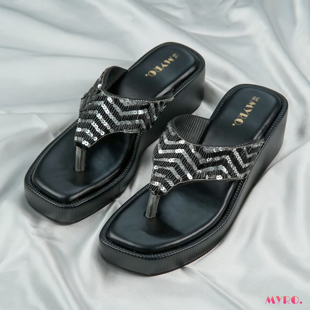 Eloria Zardosi Black Heel - MYRO