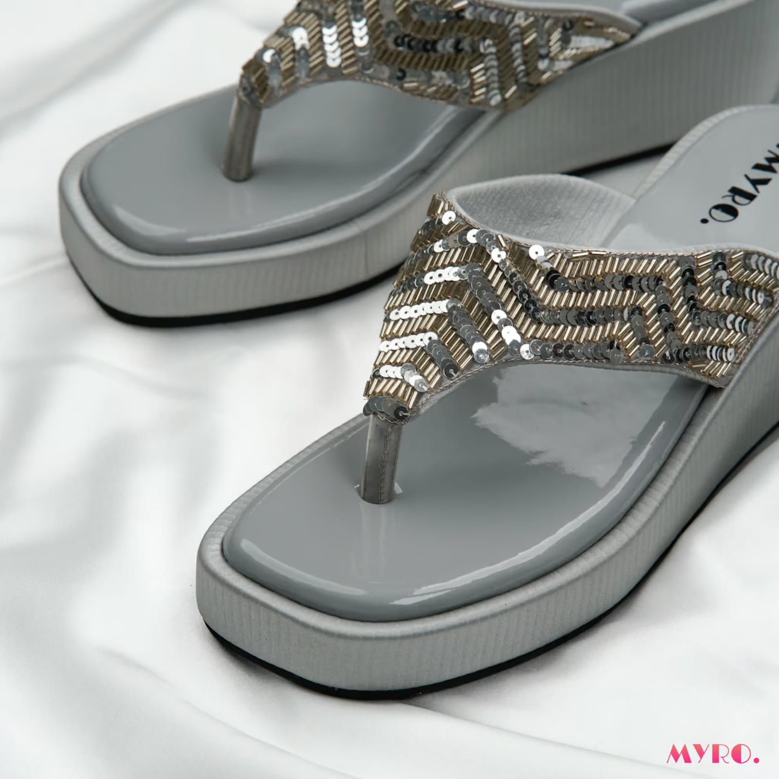 Eloria Zardosi Silver Heel - MYRO