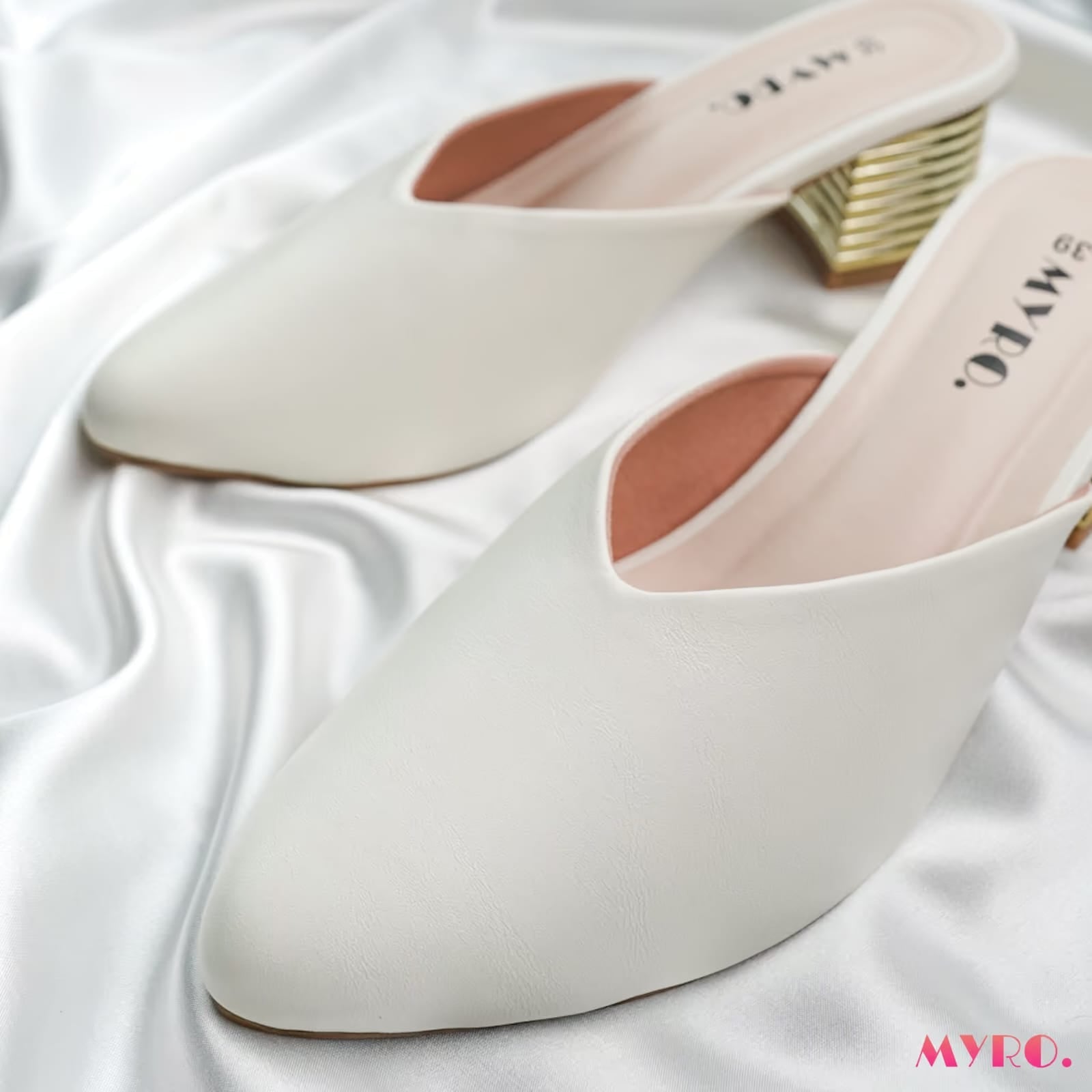 Mivi White Mules - MYRO