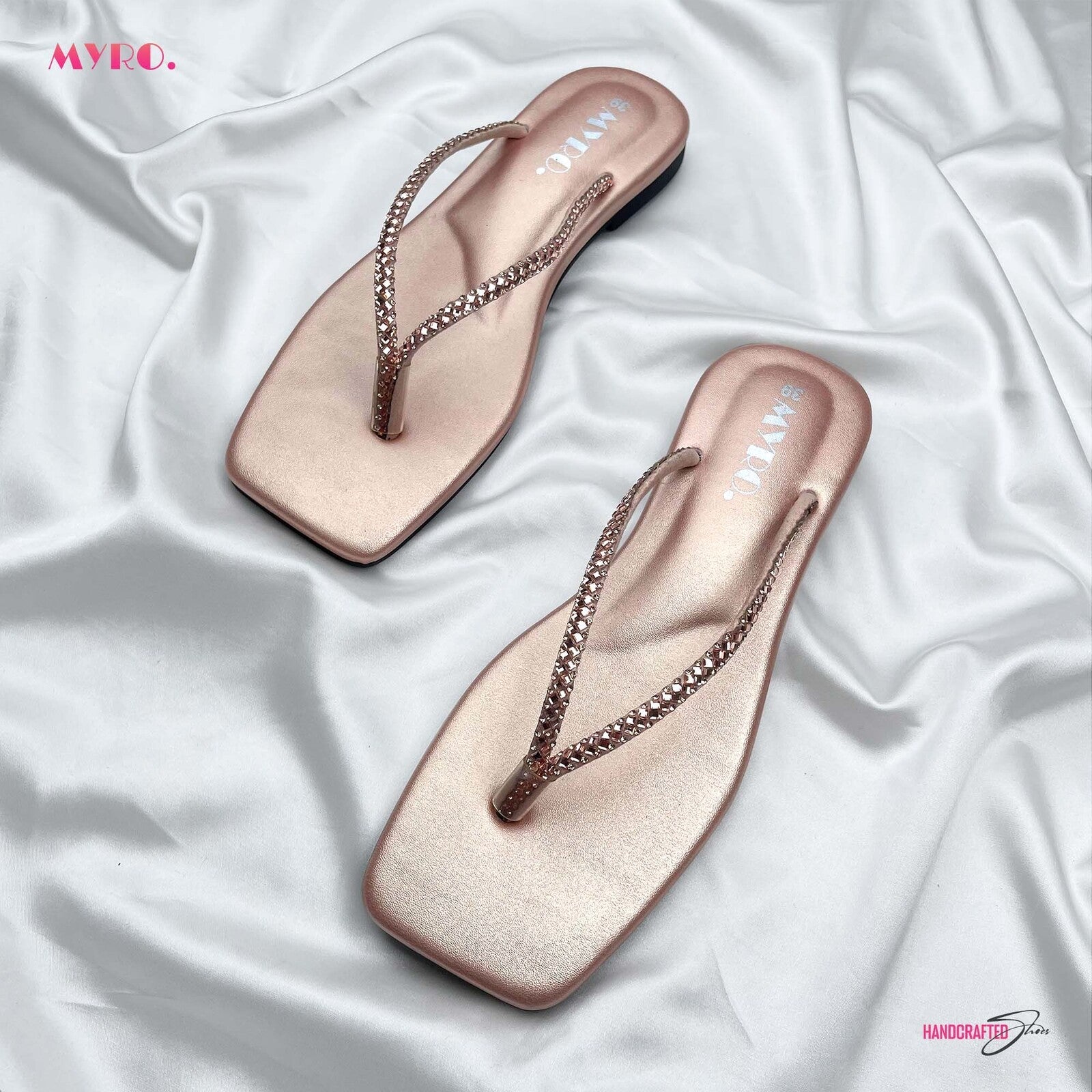 Myro Rose Gold Stone Step Flat - MYRO