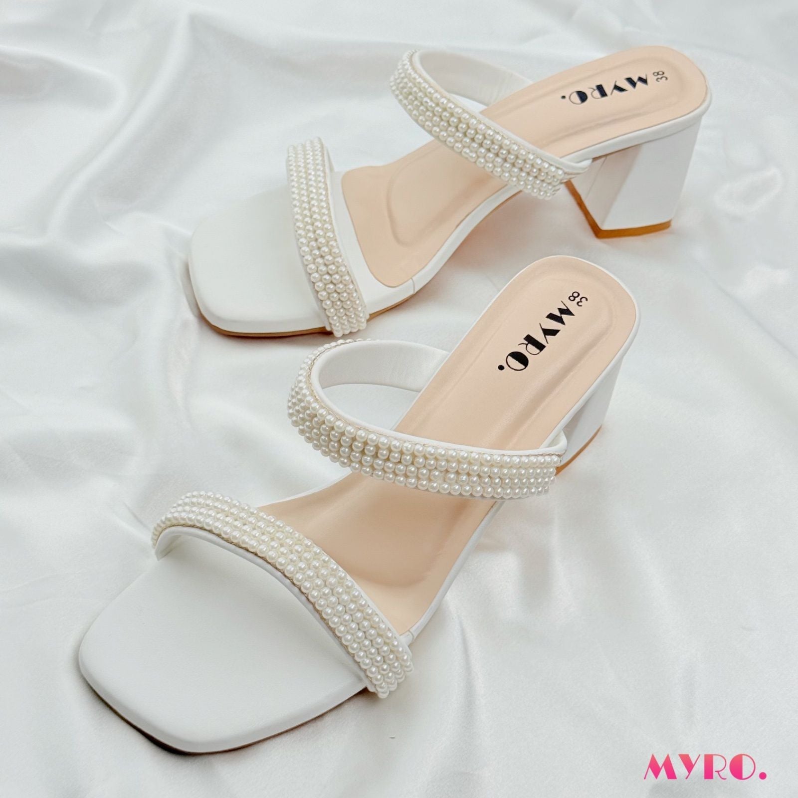 Noor White Heel - MYRO