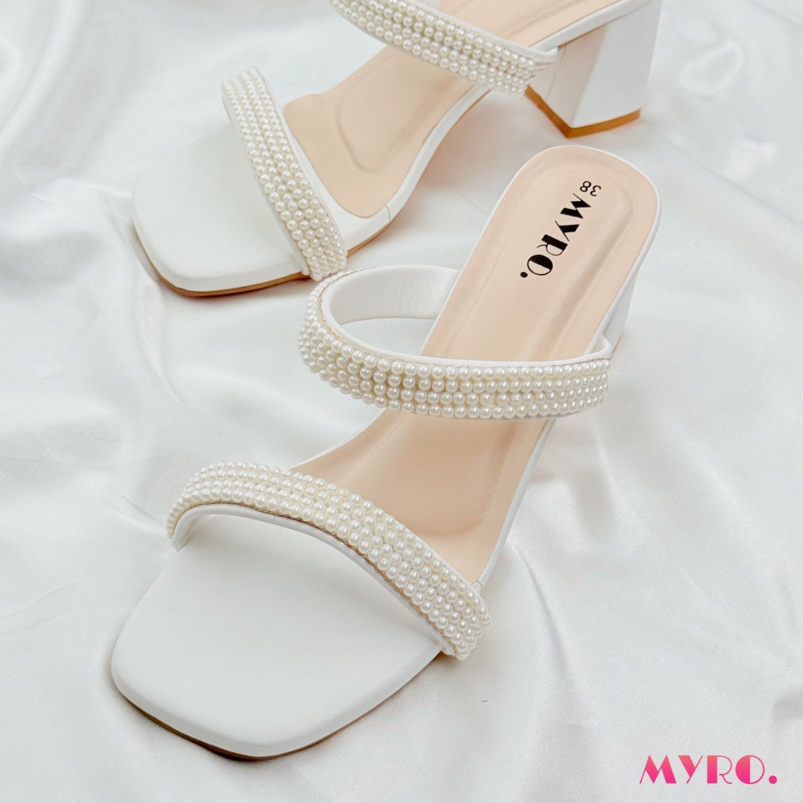 Noor White Heel - MYRO